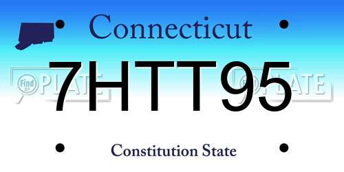 7HTT95 Connecticut License Plate
