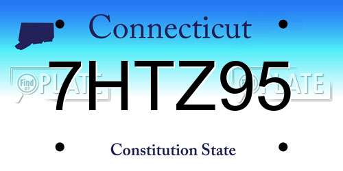 7HTZ95 Connecticut License Plate