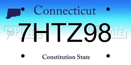 7HTZ98 Connecticut License Plate