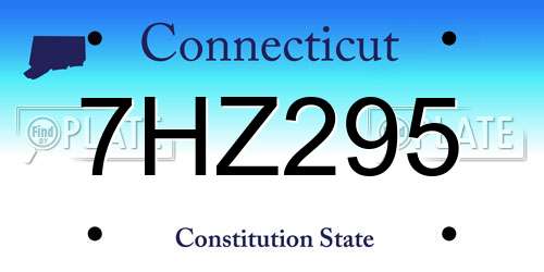 7HZ295 Connecticut License Plate