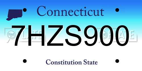 7HZS900 Connecticut License Plate