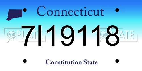 7I19118 Connecticut License Plate