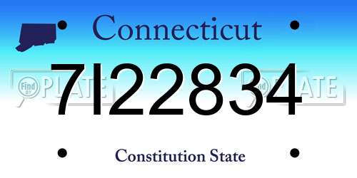 7I22834 Connecticut License Plate