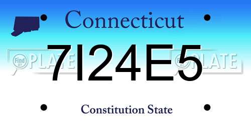 7I24E5 Connecticut License Plate