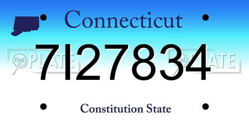 7I27834 Connecticut License Plate