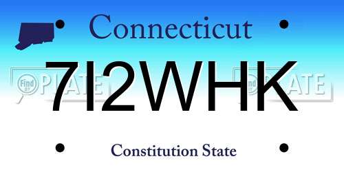 7I2WHK Connecticut License Plate