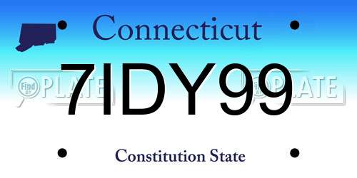 7IDY99 Connecticut License Plate