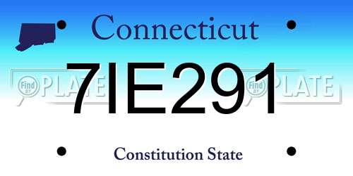 7IE291 Connecticut License Plate
