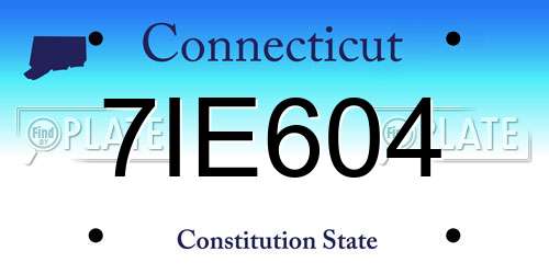 7IE604 Connecticut License Plate