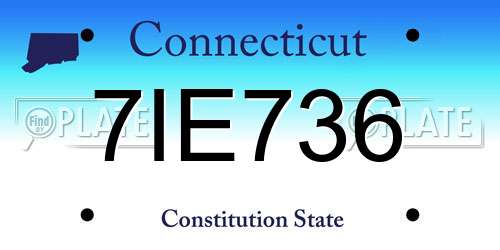 7IE736 Connecticut License Plate
