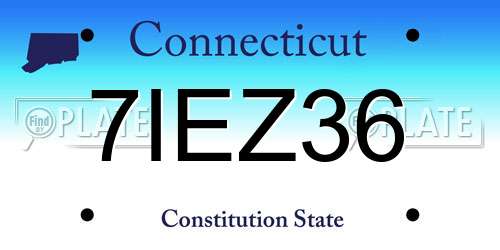 7IEZ36 Connecticut License Plate