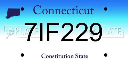 7IF229 Connecticut License Plate