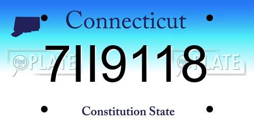 7II9118 Connecticut License Plate