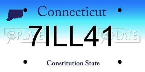 7ILL41 Connecticut License Plate