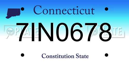 7IN0678 Connecticut License Plate