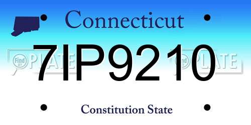 7IP9210 Connecticut License Plate