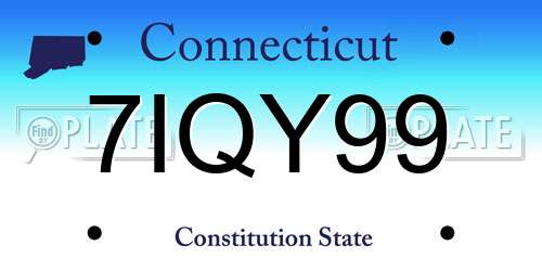 7IQY99 Connecticut License Plate