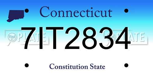 7IT2834 Connecticut License Plate