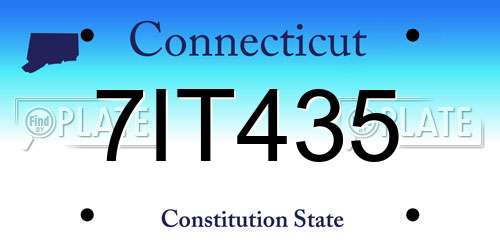 7IT435 Connecticut License Plate