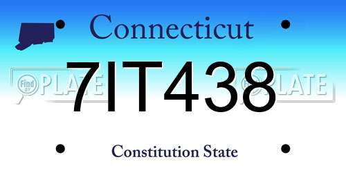 7IT438 Connecticut License Plate
