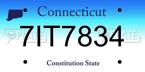 7IT7834 Connecticut License Plate