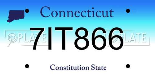 7IT866 Connecticut License Plate