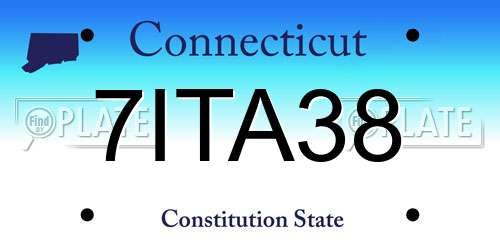 7ITA38 Connecticut License Plate
