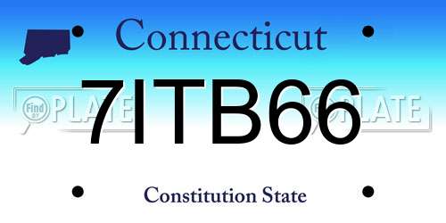 7ITB66 Connecticut License Plate
