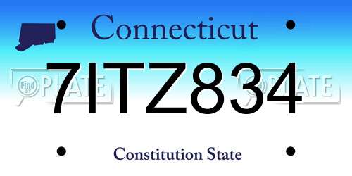7ITZ834 Connecticut License Plate