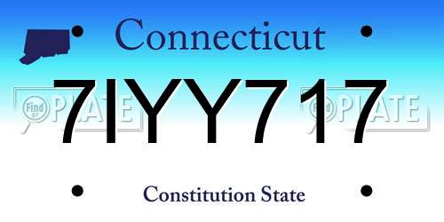 7IYY717 Connecticut License Plate