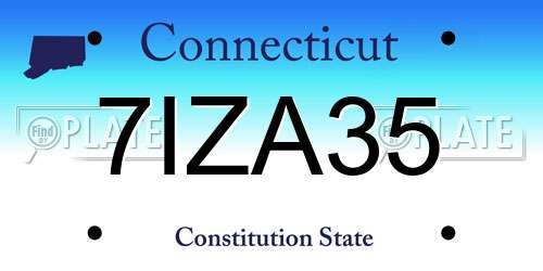 7IZA35 Connecticut License Plate