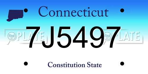 7J5497 Connecticut License Plate