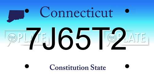 7J65T2 Connecticut License Plate