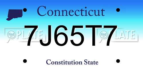 7J65T7 Connecticut License Plate
