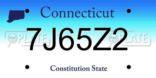 7J65Z2 Connecticut License Plate