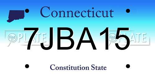 7JBA15 Connecticut License Plate