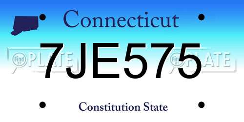 7JE575 Connecticut License Plate