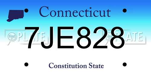 7JE828 Connecticut License Plate