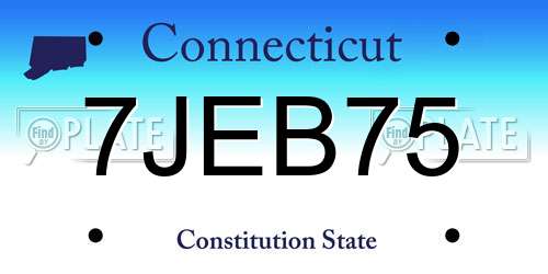 7JEB75 Connecticut License Plate