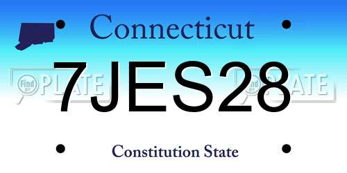 7JES28 Connecticut License Plate