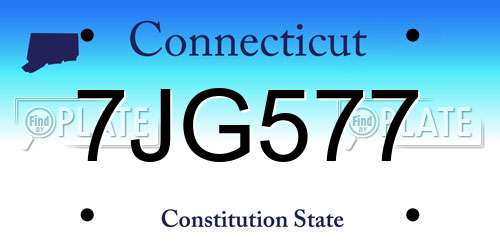 7JG577 Connecticut License Plate