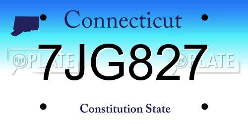 7JG827 Connecticut License Plate