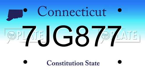 7JG877 Connecticut License Plate