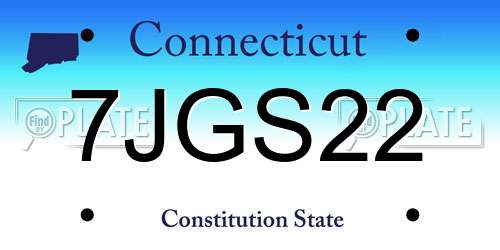 7JGS22 Connecticut License Plate