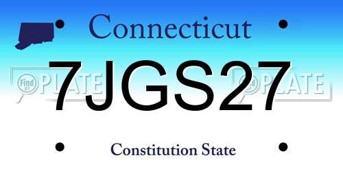 7JGS27 Connecticut License Plate