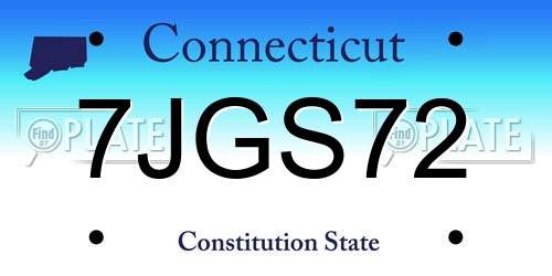 7JGS72 Connecticut License Plate