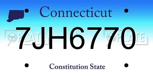 7JH6770 Connecticut License Plate