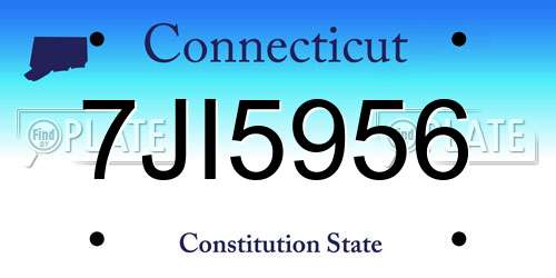 7JI5956 Connecticut License Plate