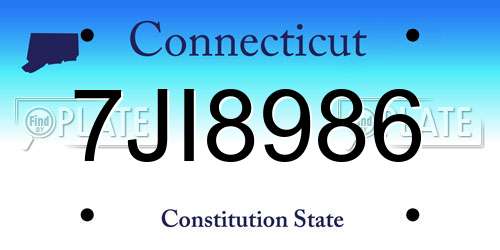 7JI8986 Connecticut License Plate