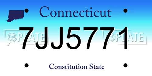 7JJ5771 Connecticut License Plate